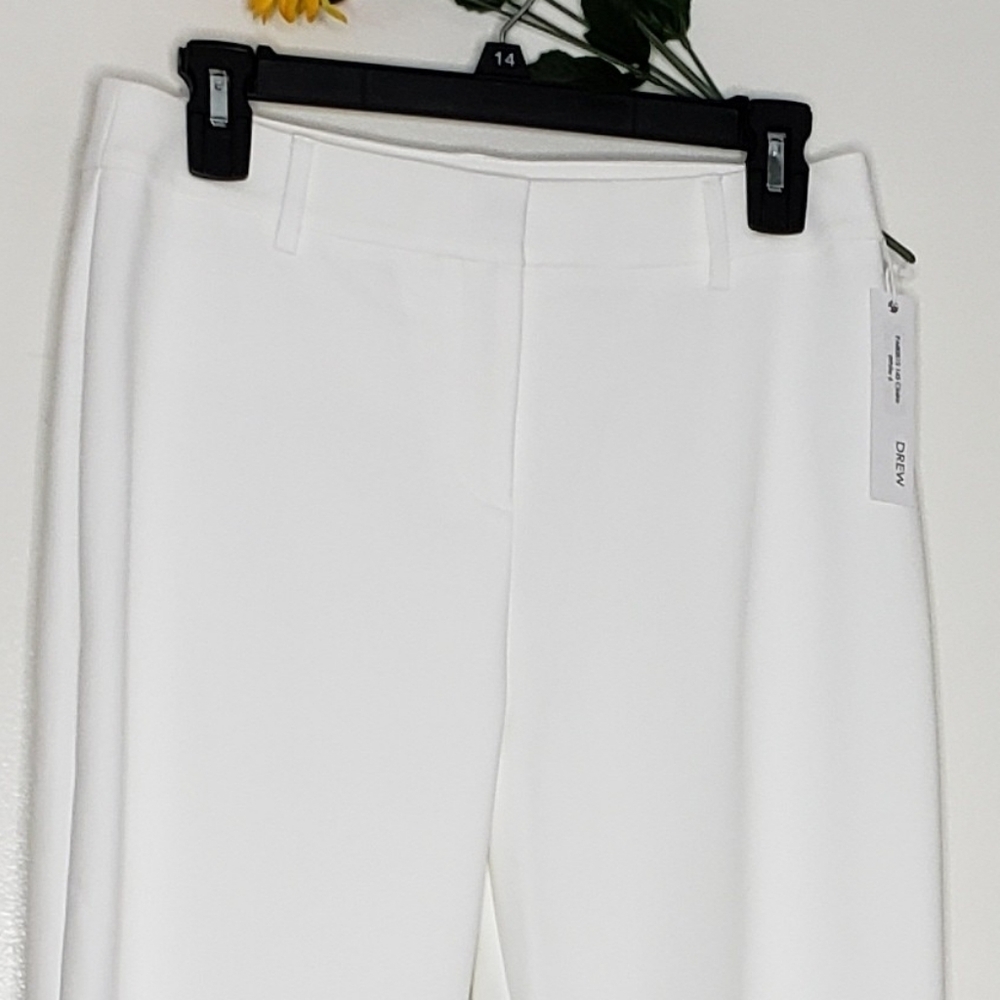 DREW White Crop Pants Claire Sleek High Rise Luxury Womens Summer Cotton Anthro - Picture 5 of 13